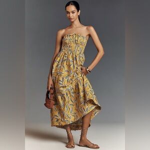 NWT Anthropologie The Somerset Strapless Maxi Floral Dress, Size XS